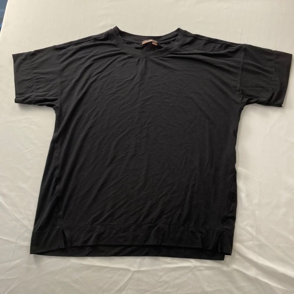 Zella Womens Black Short Sleeve Relaxed Fit Activewear T-Shirt XL